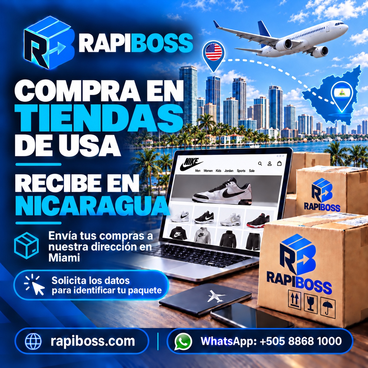 Compra en USA y recibe tus paquetes en Nicaragua con RapiBoss